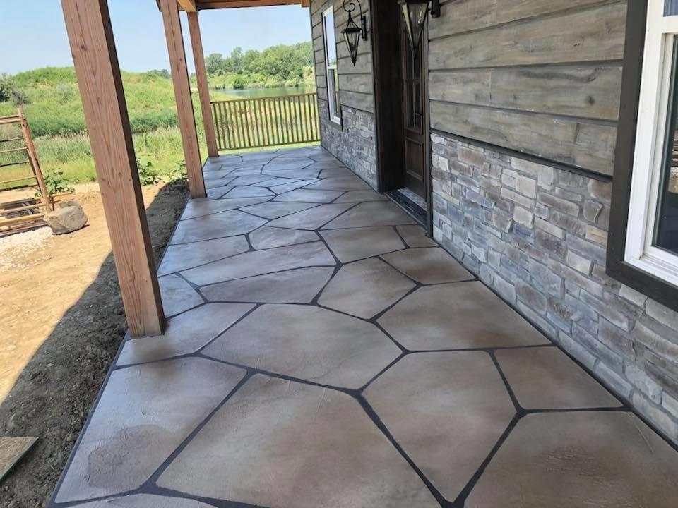 Porch stamped flagstone