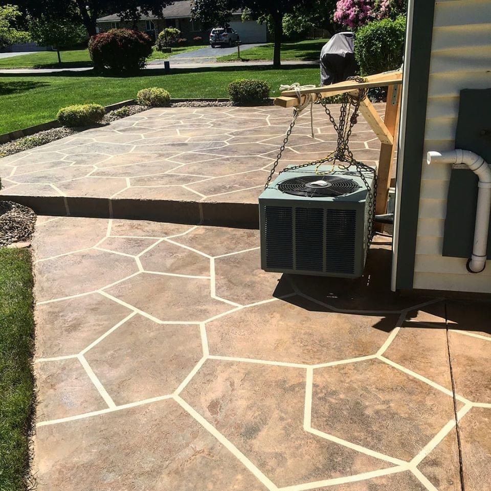Two-level stained patio