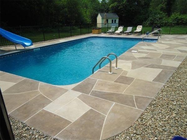 Pool deck blue slide