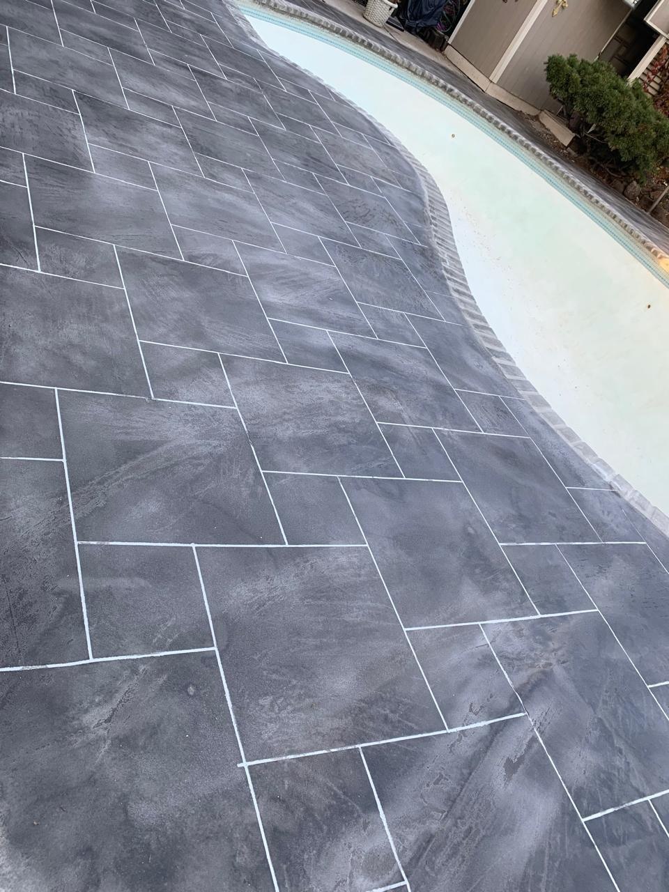 Pool deck herringbone